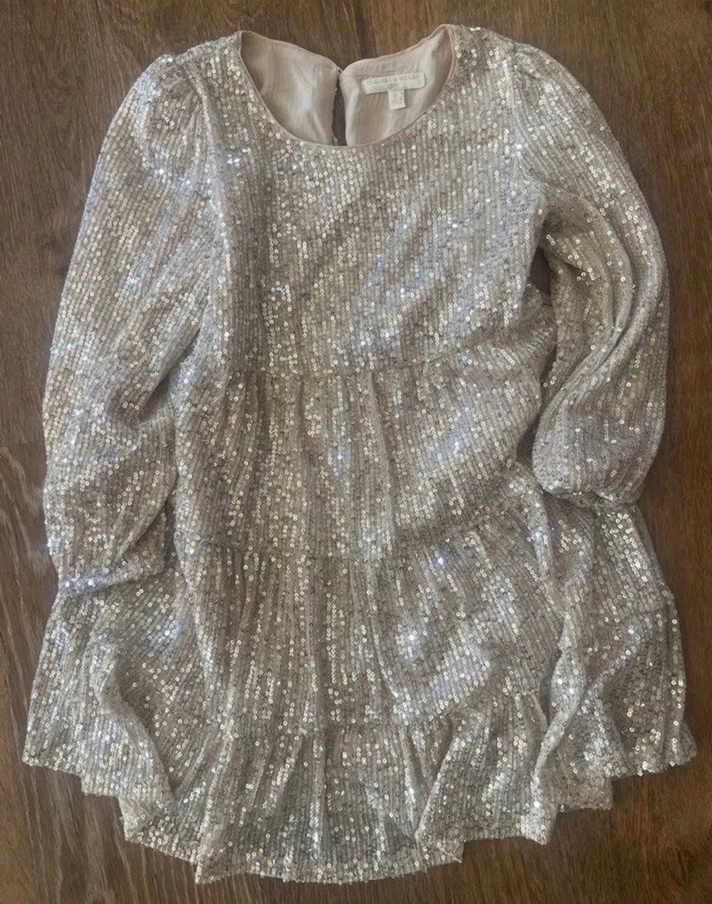 Chelsea & Violet Girls Sequin Dress – Size 6 – Blush Pink Party Dress